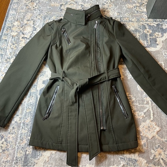 Michael Kors Olive Green Belted Trenchcoat Jacket - Picture 1 of 8